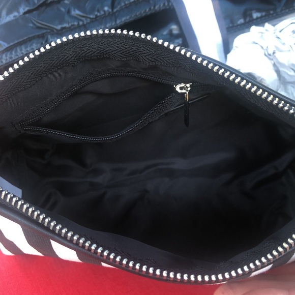 Black and White Striped Cosmetic Bag - Picture 3 of 6